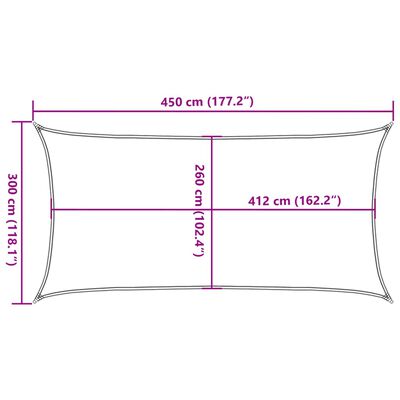 vidaXL Sun Shade Sail Sand 4.5x3 m 100% Polyester Oxford