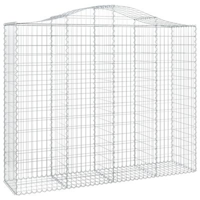 vidaXL Arched Gabion Baskets 2 pcs 200x50x160/180 cm Galvanised Iron