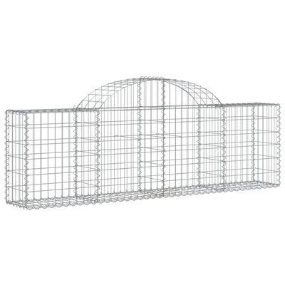 vidaXL Arched Gabion Baskets 30 pcs 200x30x60/80 cm Galvanised Iron