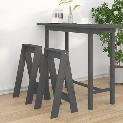 vidaXL Stools 2 pcs Grey 40x40x75 cm Solid Wood Pine