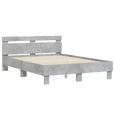 vidaXL Bed Frame without Mattress Concrete Grey 135x190 cm Double