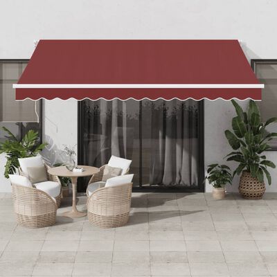 vidaXL Automatic Retractable Awning Burgundy 400x300 cm