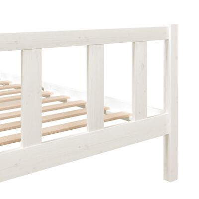 vidaXL Bed Frame without Mattress White Solid Wood 120x200 cm (810078+814135)