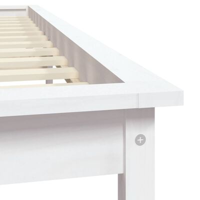 vidaXL Bed Frame without Mattress White Double Solid Wood