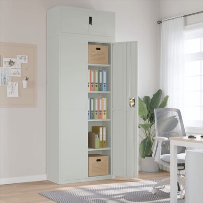 vidaXL File Cabinet Light Grey 90x40x240 cm Steel