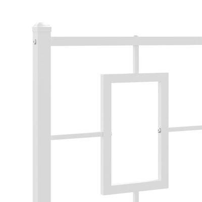 vidaXL Metal Bed Frame without Mattress with Footboard White 100x200 cm