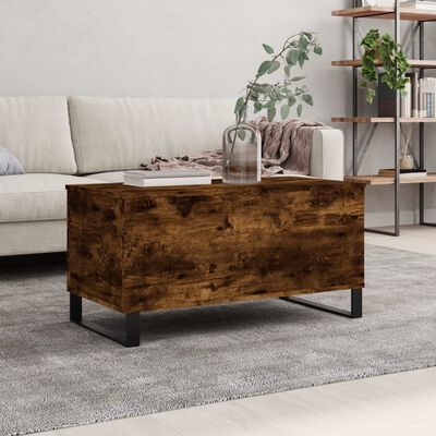 vidaXL Coffee Table Smoked Oak 90x44.5x45 cm Engineered Wood