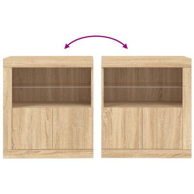 vidaXL Sideboard with LED Lights Sonoma Oak 60.5x37x67 cm