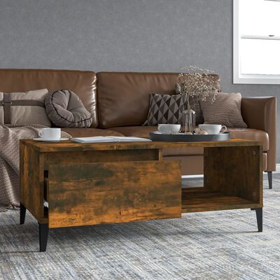 vidaXL Coffee Table Smoked Oak 90x50x36.5 cm Engineered Wood