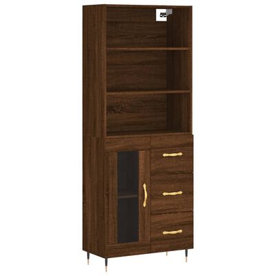 vidaXL Highboard Brown Oak 69.5x34x180 cm Engineered Wood