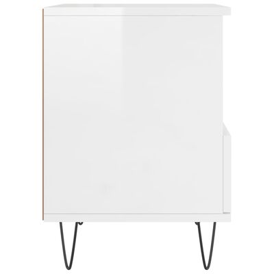 vidaXL Bedside Cabinet High Gloss White 40x35x50 cm Engineered Wood