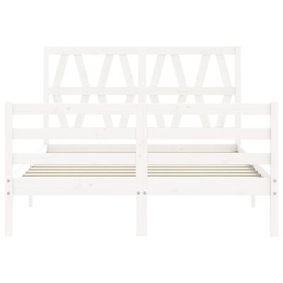 vidaXL Bed Frame without Mattress White Small Double Solid Wood