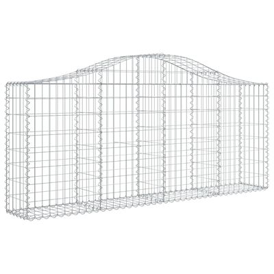 vidaXL Arched Gabion Baskets 3 pcs 200x30x80/100 cm Galvanised Iron