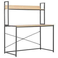 vidaXL Computer Desk Black and Oak 120x60x138 cm