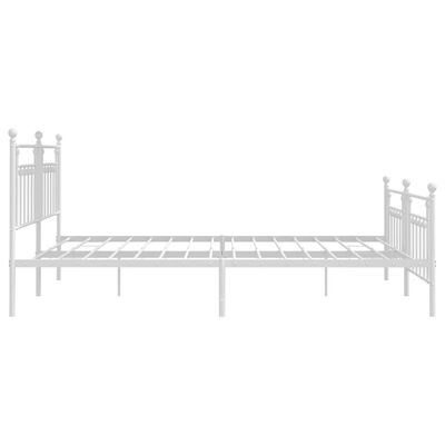 vidaXL Metal Bed Frame without Mattress with Footboard White 200x200 cm