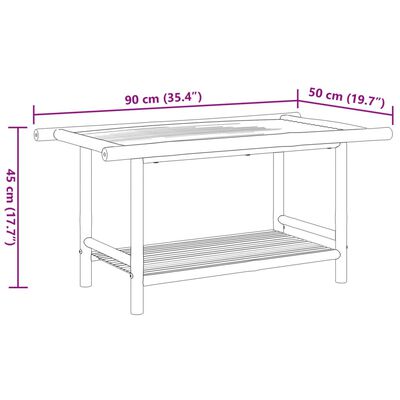 vidaXL Coffee Table 90x50x45 cm Bamboo