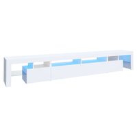 vidaXL TV Cabinet with LED Lights White 260x36.5x40 cm