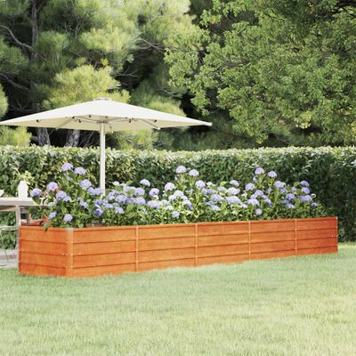 vidaXL Garden Raised Bed Rusty 400x80x45 cm Corten Steel