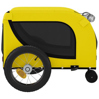 vidaXL Pet Bike Trailer Yellow and Black Oxford Fabric and Iron