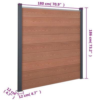 vidaXL Fence Panel Set Brown 699x186 cm WPC