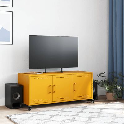 vidaXL TV Cabinet Mustard Yellow 100.5x39x43.5 cm Steel