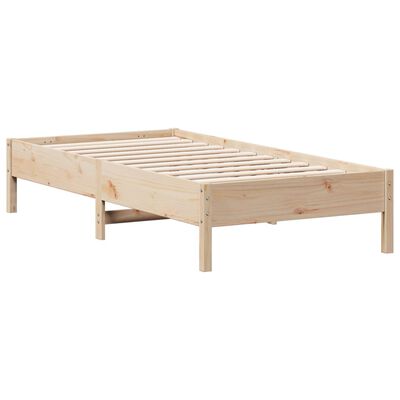 vidaXL Bed Frame without Mattress 75x190 cm Small Single Solid Wood Pine