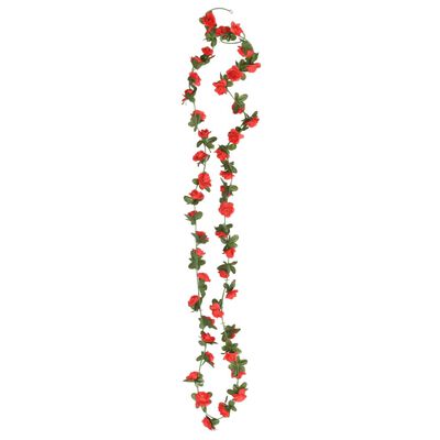 vidaXL Christmas Flower Garlands 6 pcs Red 240 cm