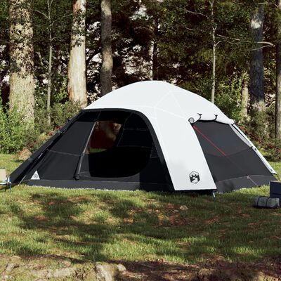 vidaXL Family Tent Dome 6-Person White Blackout Fabric Waterproof