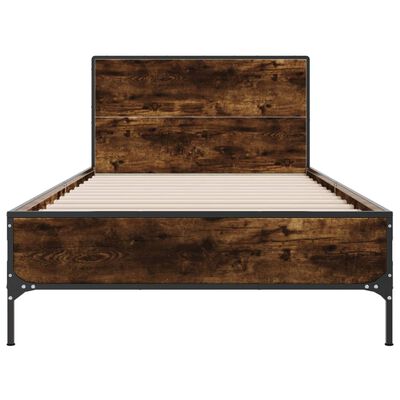 vidaXL Bed Frame without Mattress Smoked Oak 90x190 cm Single