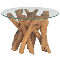 vidaXL Coffee Table Solid Teak Driftwood 60 cm