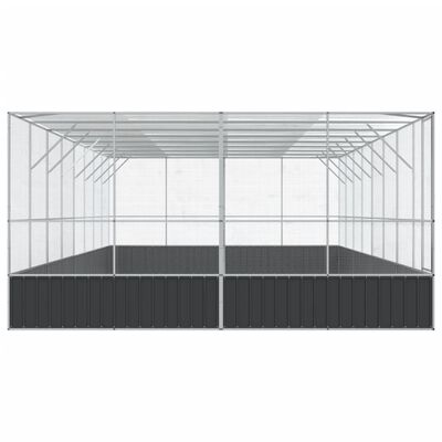 vidaXL Aviary with Extension Silver 832x414x212 cm Steel