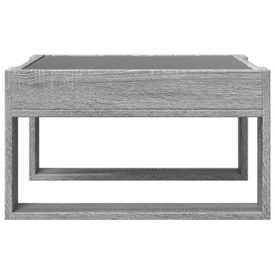 vidaXL Coffee Table with Infinity LED Grey Sonoma 50x53x30 cm