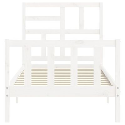 vidaXL Bed Frame without Mattress White 90x200 cm Solid Wood Pine