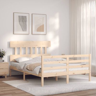 vidaXL Bed Frame without Mattress Double Solid Wood