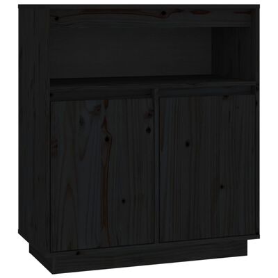 vidaXL Sideboard Black 70x34x80 cm Solid Wood Pine