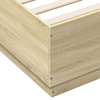 vidaXL Bed Frame with LED without Mattress Sonoma Oak 160x200 cm