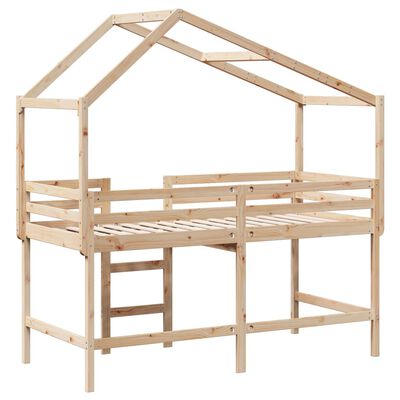 vidaXL Loft Bed with Ladder and Roof without Mattress 80x200 cm