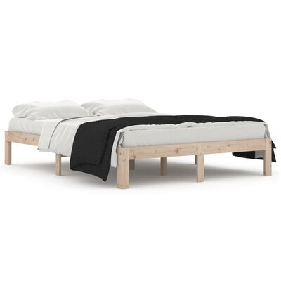 vidaXL Bed Frame without Mattress Solid Wood Pine 140x190 cm