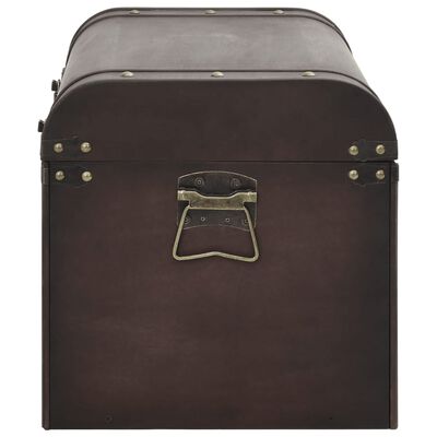 vidaXL Treasure Chest with Latches Dark Brown 79.5x39.5x39.5 cm Plywood