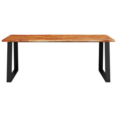 vidaXL Dining Table with Live Edge 200x90x75 cm Solid Wood Acacia