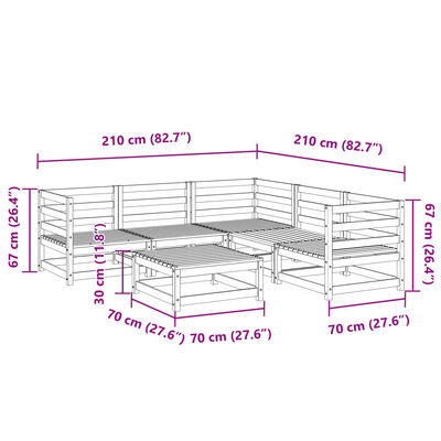 vidaXL 6 Piece Garden Sofa Set Impregnated Wood Pine