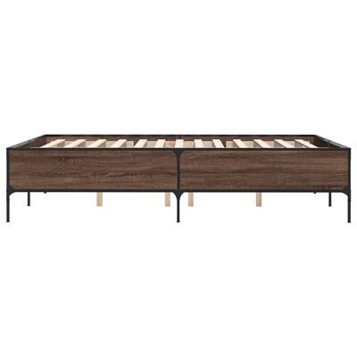 vidaXL Bed Frame without Mattress Brown Oak 150x200 cm King Size