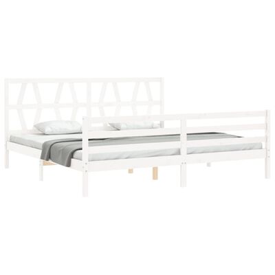 vidaXL Bed Frame without Mattress White 200x200 cm Solid Wood