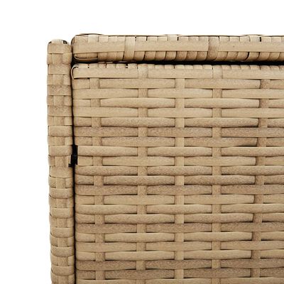 vidaXL Garden Storage Box with Wheels Mix Beige 283L Poly Rattan