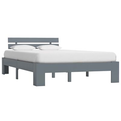 vidaXL Bed Frame without Mattress Grey Solid Pine Wood 120x200 cm