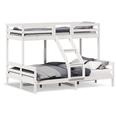 vidaXL Bunk Bed without Mattress 80x200/140x200 cm White Solid Wood