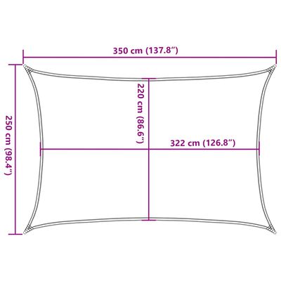 vidaXL Sun Shade Sail Sand 3.5x2.5 m 100% Polyester Oxford