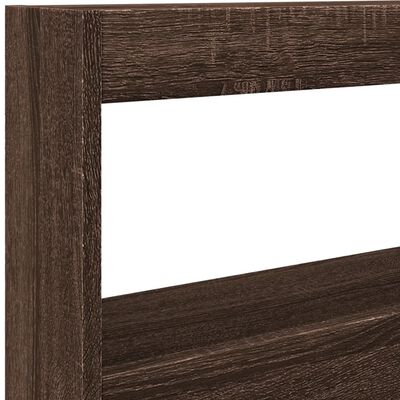 vidaXL Headboard Cabinet with LED Brown Oak 120x17x102 cm