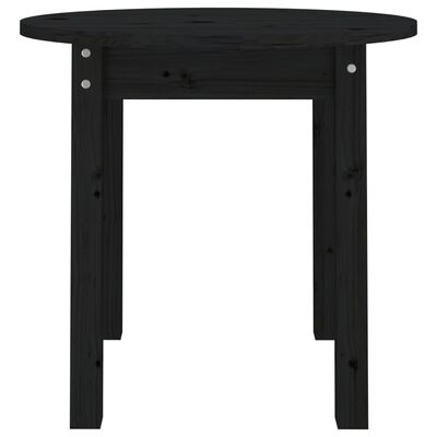 vidaXL Coffee Table Black Ø 45x40 cm Solid Wood Pine