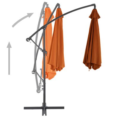 vidaXL Cantilever Garden Parasol with Aluminium Pole Terracotta 300 cm